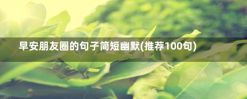 早安朋友圈的句子简短幽默(推荐100句)