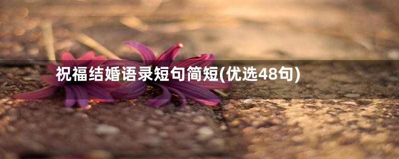 祝福结婚语录短句简短(优选48句)