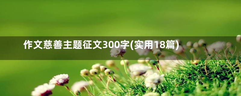 作文慈善主题征文300字(实用18篇)