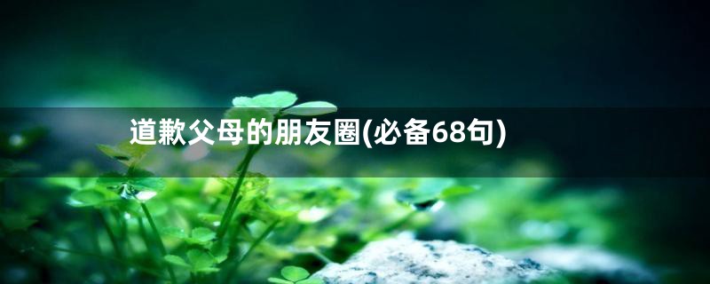 道歉父母的朋友圈(必备68句)