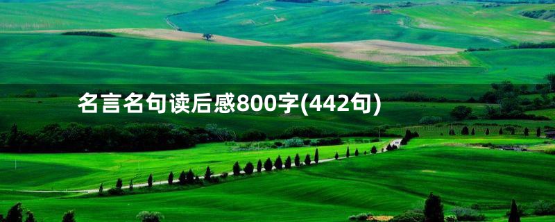 名言名句读后感800字(442句)