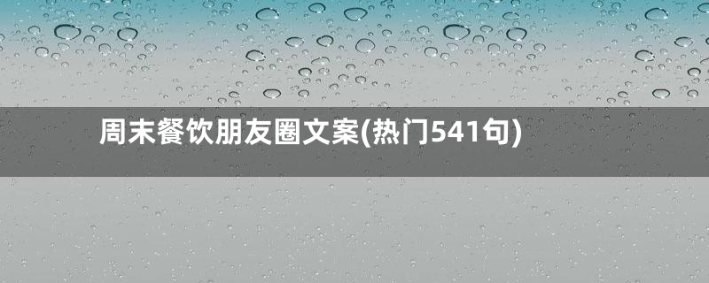 周末餐饮朋友圈文案(热门541句)