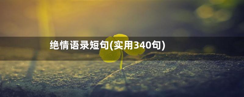 绝情语录短句(实用340句)