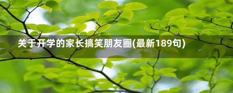 关于开学的家长搞笑朋友圈(最新189句)