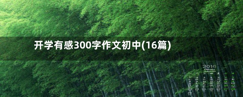 开学有感300字作文初中(16篇)