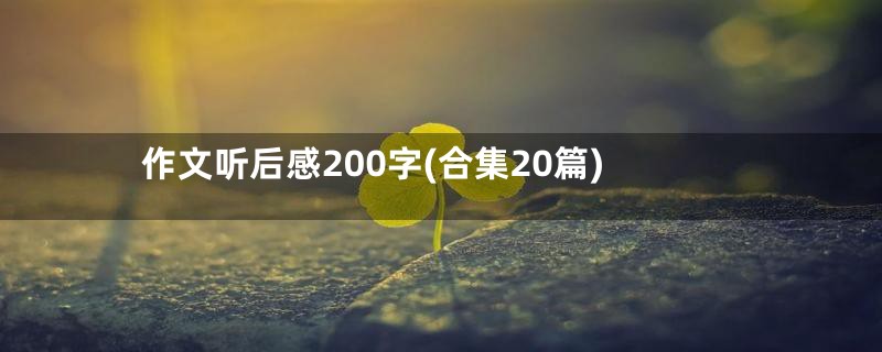 作文听后感200字(合集20篇)