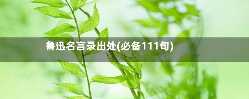 鲁迅名言录出处(必备111句)