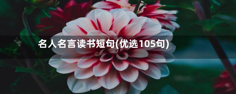 名人名言读书短句(优选105句)