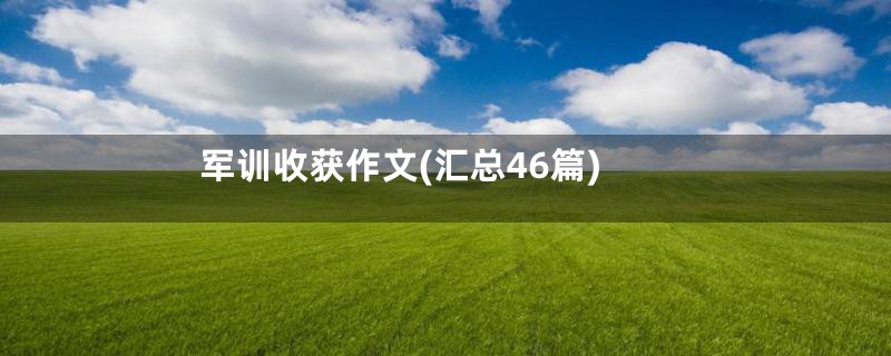 军训收获作文(汇总46篇)