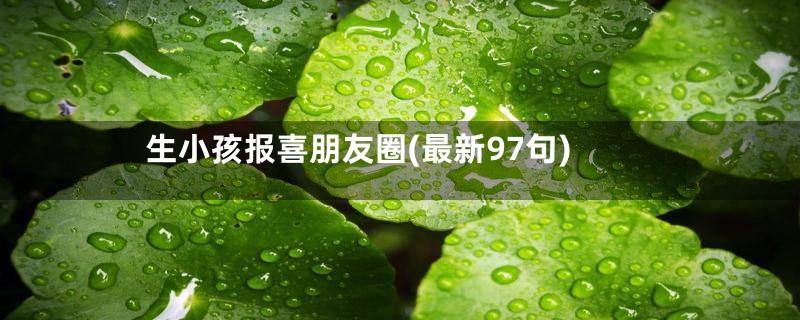 生小孩报喜朋友圈(最新97句)