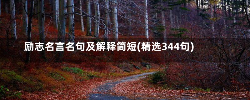 励志名言名句及解释简短(精选344句)