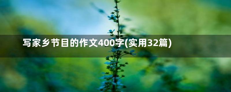 写家乡节目的作文400字(实用32篇)