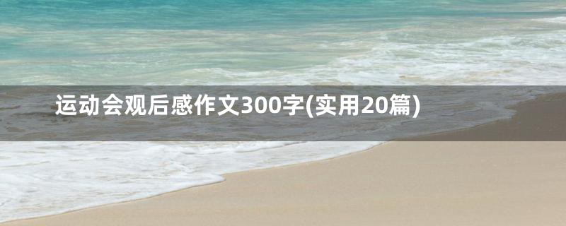 运动会观后感作文300字(实用20篇)