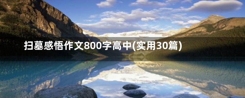 扫墓感悟作文800字高中(实用30篇)