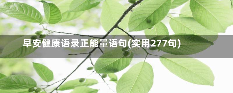 早安健康语录正能量语句(实用277句)