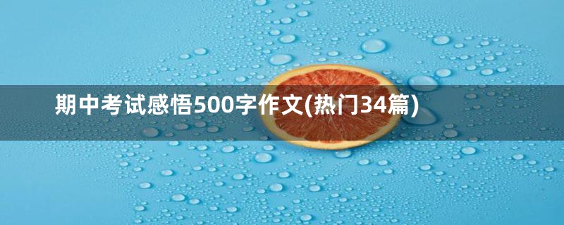 期中考试感悟500字作文(热门34篇)