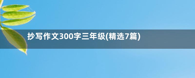 抄写作文300字三年级(精选7篇)