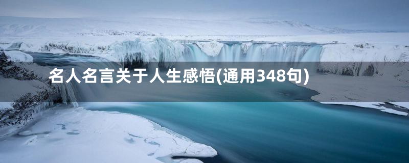 名人名言关于人生感悟(通用348句)