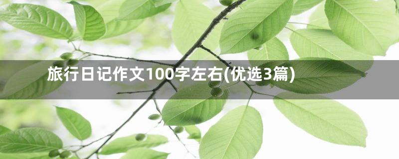 旅行日记作文100字左右(优选3篇)