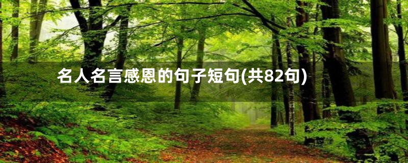 名人名言感恩的句子短句(共82句)