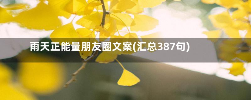 雨天正能量朋友圈文案(汇总387句)