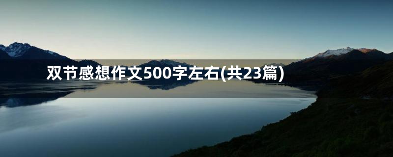 双节感想作文500字左右(共23篇)