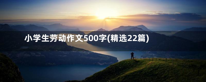 小学生劳动作文500字(精选22篇)