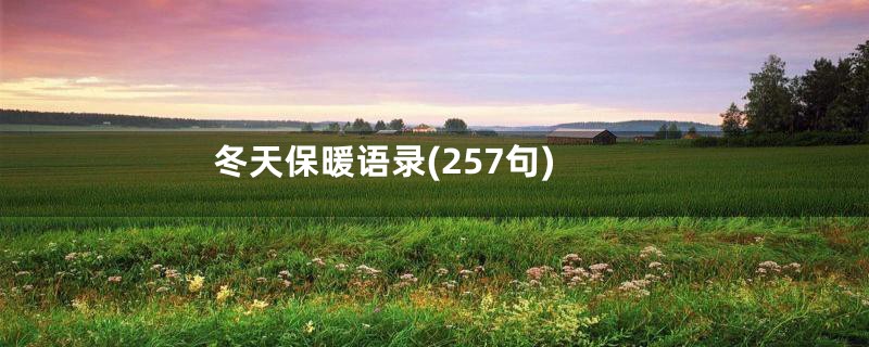 冬天保暖语录(257句)