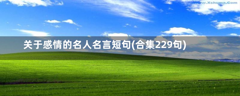 关于感情的名人名言短句(合集229句)