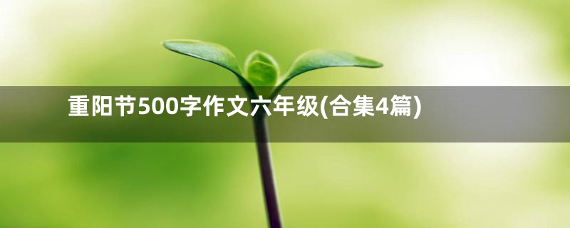 重阳节500字作文六年级(合集4篇)