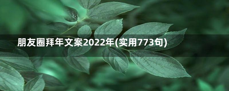 朋友圈拜年文案2022年(实用773句)