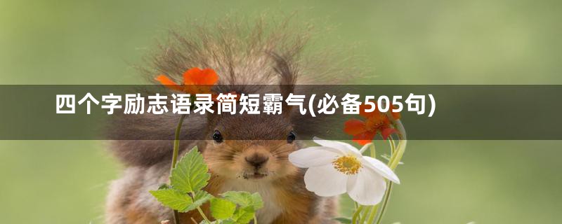 四个字励志语录简短霸气(必备505句)