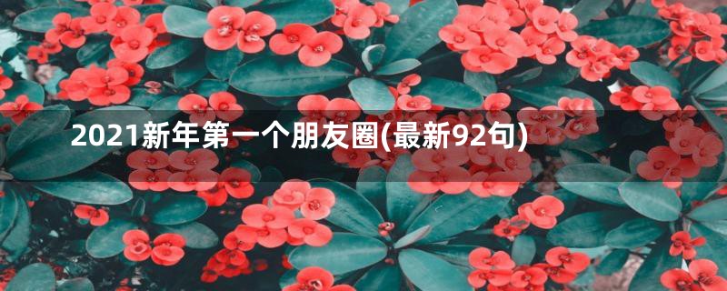 2021新年第一个朋友圈(最新92句)