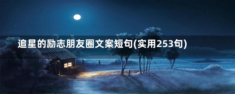 追星的励志朋友圈文案短句(实用253句)