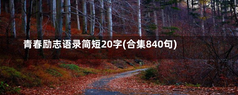 青春励志语录简短20字(合集840句)