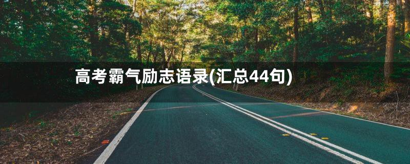 高考霸气励志语录(汇总44句)