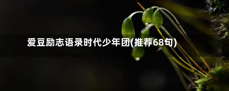 爱豆励志语录时代少年团(推荐68句)