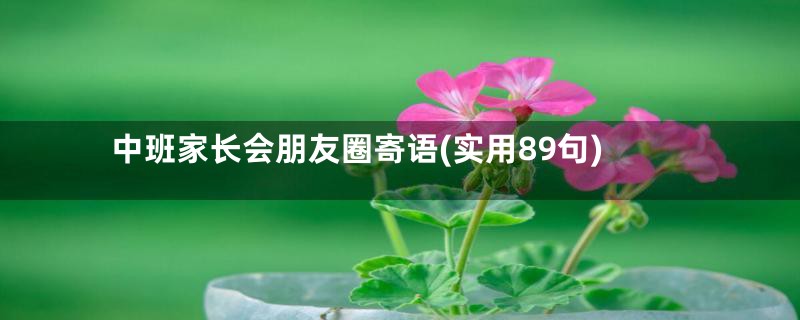 中班家长会朋友圈寄语(实用89句)