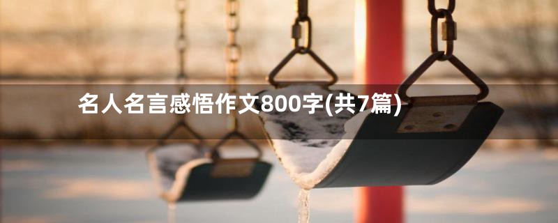 名人名言感悟作文800字(共7篇)