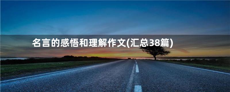 名言的感悟和理解作文(汇总38篇)