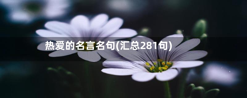 热爱的名言名句(汇总281句)