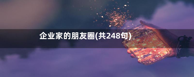 企业家的朋友圈(共248句)