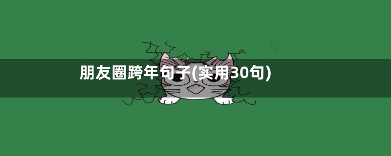 朋友圈跨年句子(实用30句)