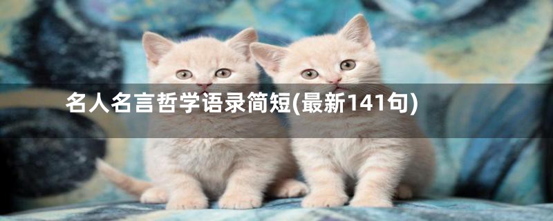 名人名言哲学语录简短(最新141句)