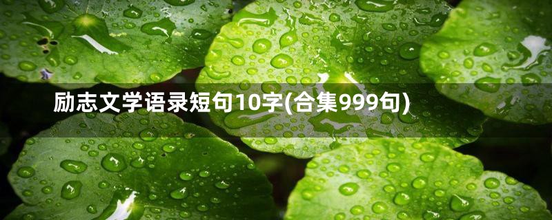 励志文学语录短句10字(合集999句)