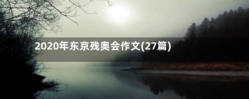 2020年东京残奥会作文(27篇)