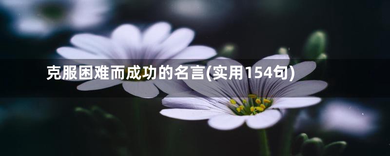 克服困难而成功的名言(实用154句)