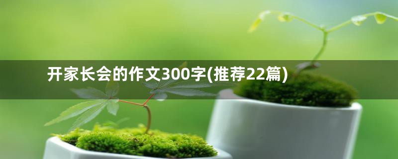 开家长会的作文300字(推荐22篇)