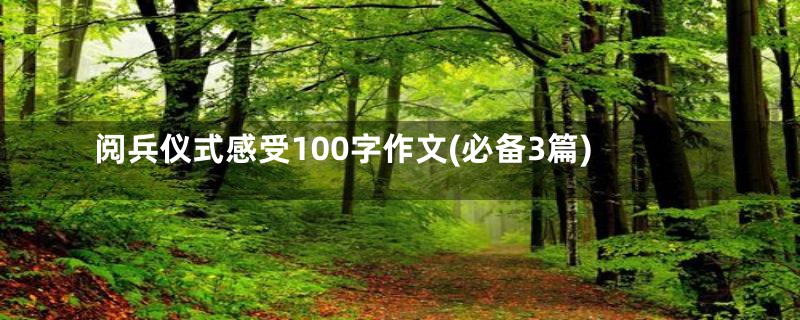 阅兵仪式感受100字作文(必备3篇)