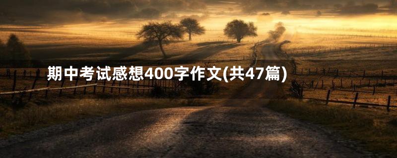 期中考试感想400字作文(共47篇)